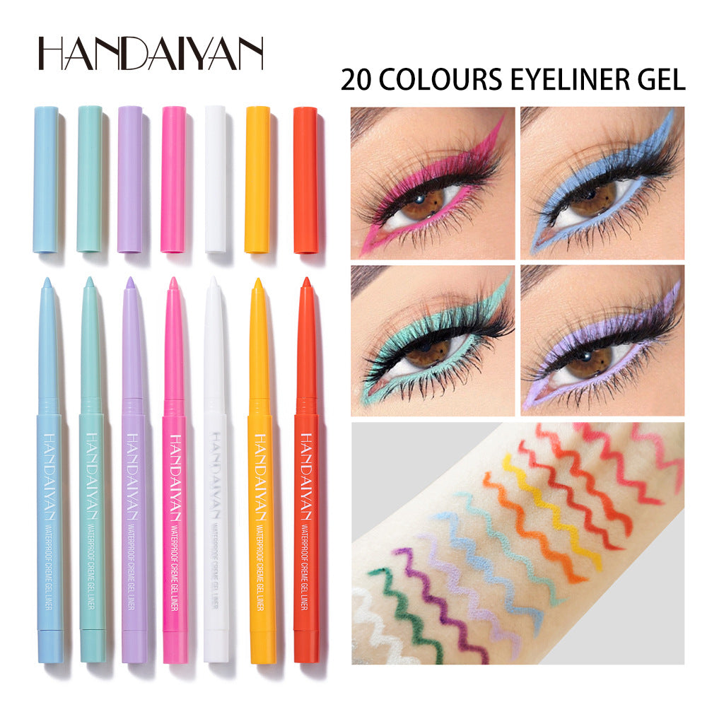 HANDAIYAN Eyeliner Gel Pen 20 Packs Quick-Drying Waterproof And Not Easy To Smudge Eyeliner Color Eyeliner