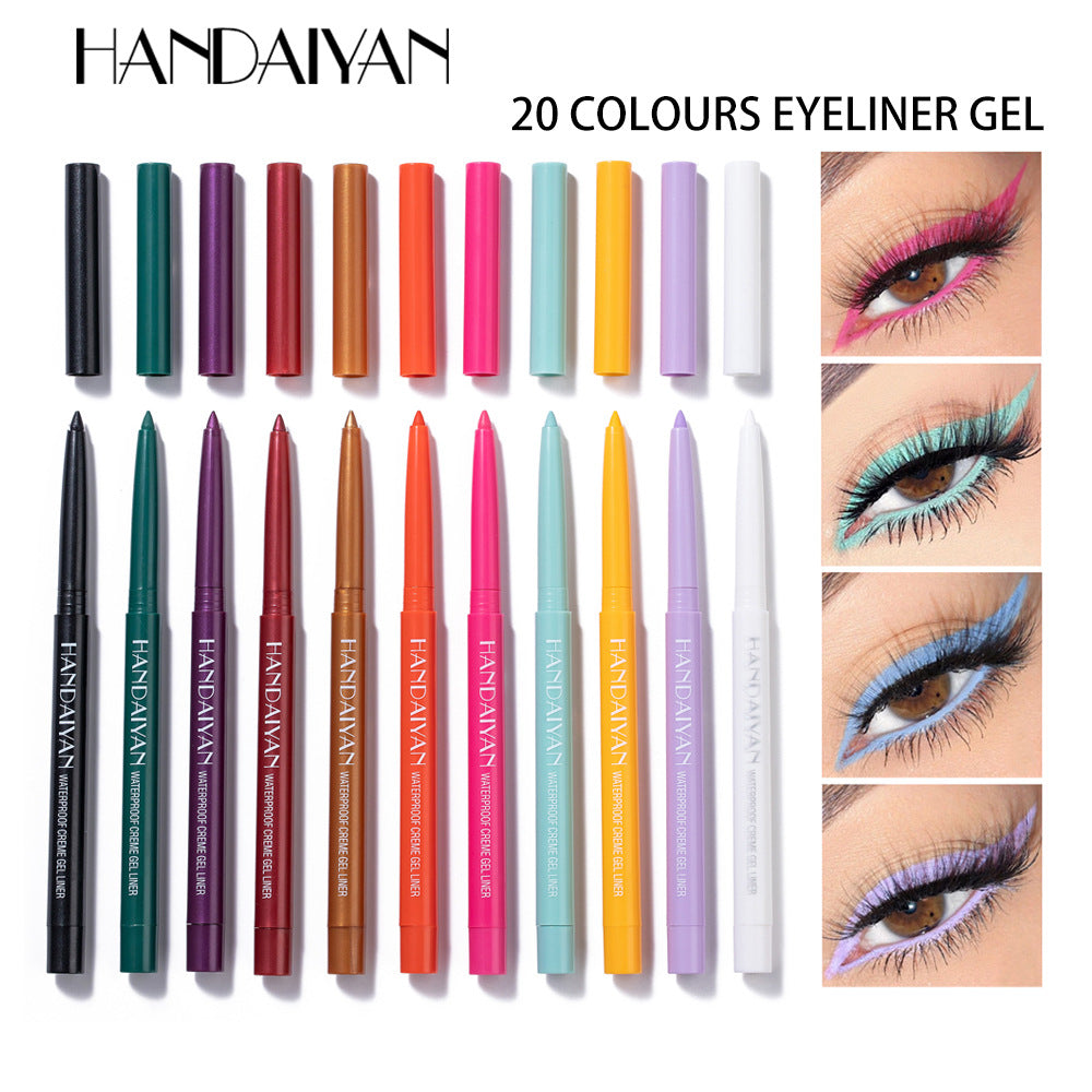 HANDAIYAN Eyeliner Gel Pen 20 Packs Quick-Drying Waterproof And Not Easy To Smudge Eyeliner Color Eyeliner